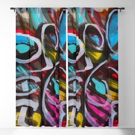 Abstract Painting Strokes Energy Tribal Blackout Curtain