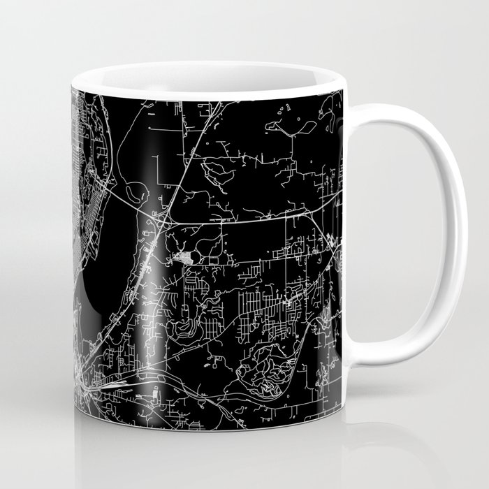 Peoria Black Map Coffee Mug