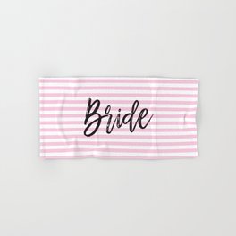 Bride Pink and White Stripes Hand & Bath Towel