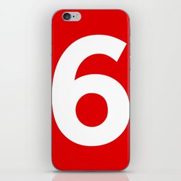 Number 6 (White & Red) iPhone Skin