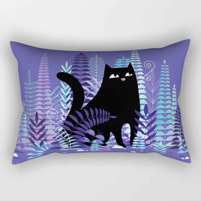 The Ferns (Black Cat Version) Rectangular Pillow