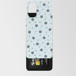 Blue - Retro Mid Mod Quatrefoil flowers Android Card Case