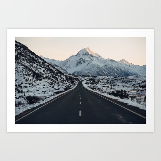 The road to Mt Cook Art Print