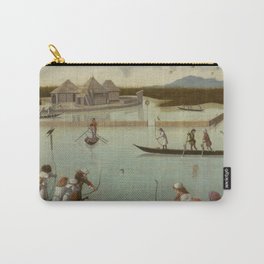 Vittore Carpaccio - Hunting on the Lagoon (recto); Letter Rack (verso) Carry-All Pouch | Hunting, Clouds, Lake, Oldmasters, Lagoon, Flowers, Boats, Artprint, Birds, Vintage 