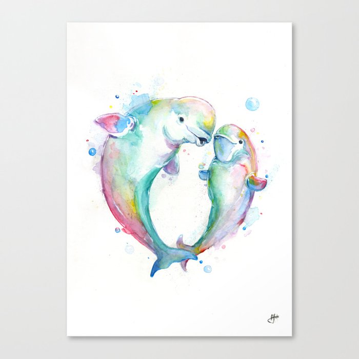 Bubbly Belugas Canvas Print