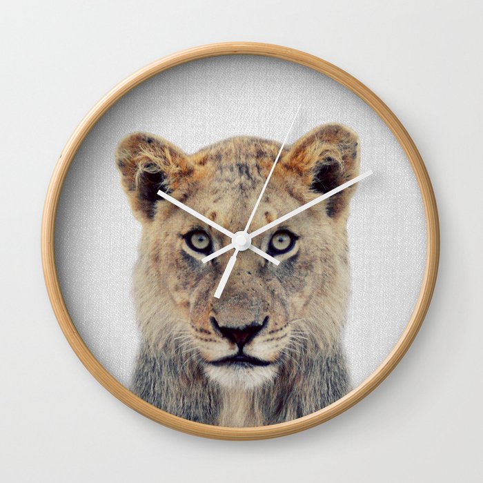 Lioness II - Colorful Wall Clock