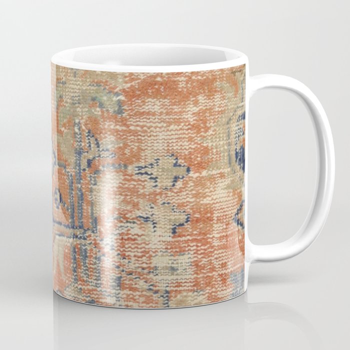 Vintage Woven Navy and Orange Coffee Mug