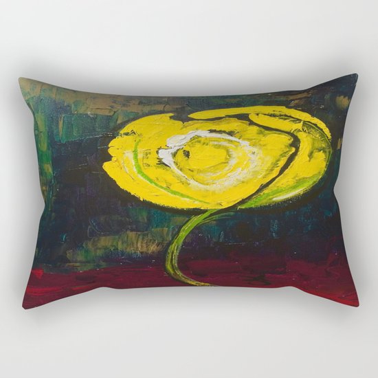 Golden Yellow Rose Acrylic Rectangular Pillow