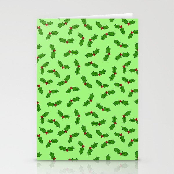 Green Holly Stationery Cards