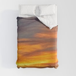 Marbled Sunset Clouds Skyscape Natural Abstract Duvet Cover