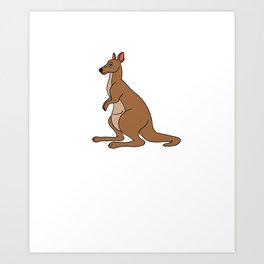 Kangaroo Red Australia Animal Funny Art Print