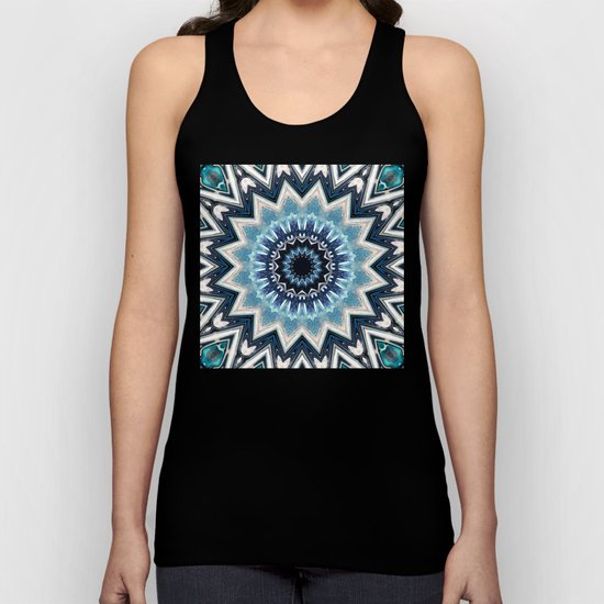 Pointed Blue Mandala Unisex Tank Top