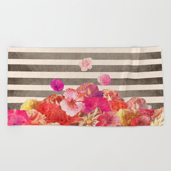 Vintage Floraline Beach Towel