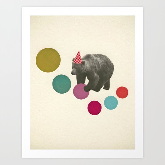 Birthday Bear Art Print