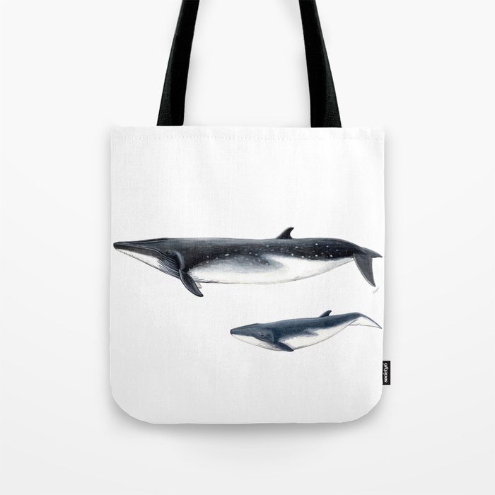 Bryde´s whale and baby whale Tote Bag