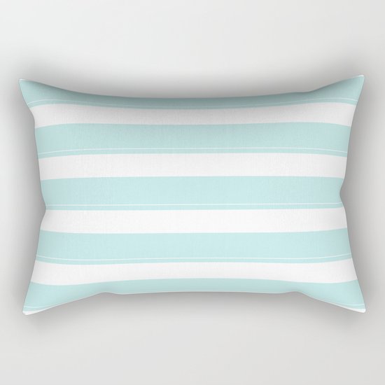 Striped 2 - turquoise stripes on white - #Society6 Rectangular Pillow