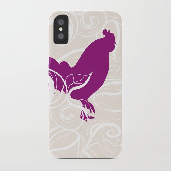 Farm Poster #2 - Rooster & Worm iPhone Case