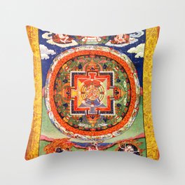 Mandala Buddhist 1 Throw Pillow