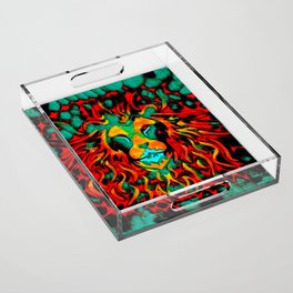 Hipster Lion Graffiti Acrylic Tray