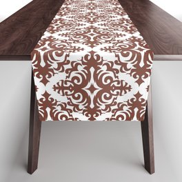 Damask (Brown & White Pattern) Table Runner