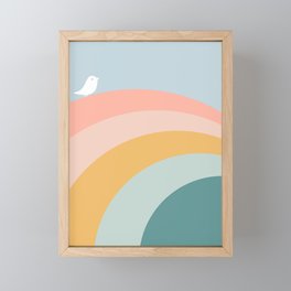 boho rainbow in soft & trendy colors, minimalism Framed Mini Art Print
