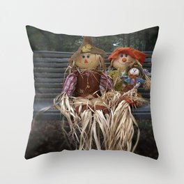 Scarecrow Family Throw Pillow