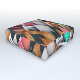 Seamless Mountains Of Colorful Triangles Outdoor Floor Cushion