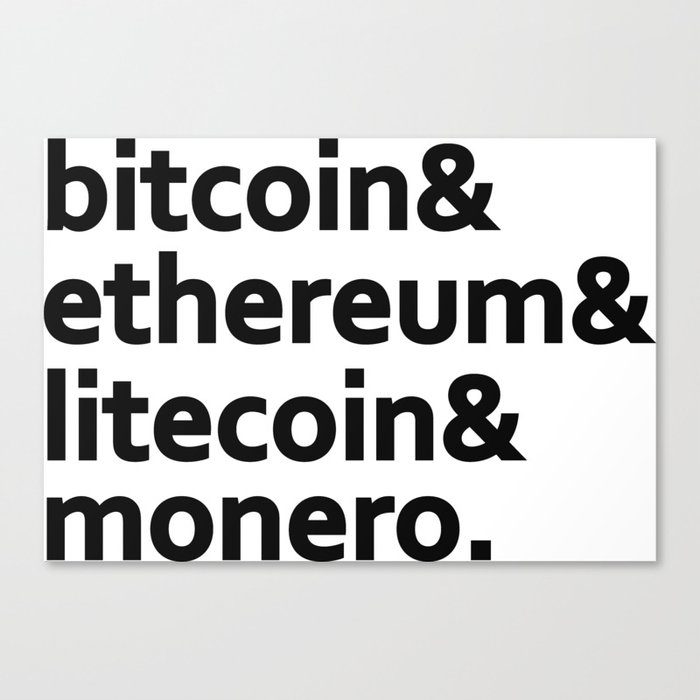 bitcoin & ethereum & litecoin & monero. Canvas Print