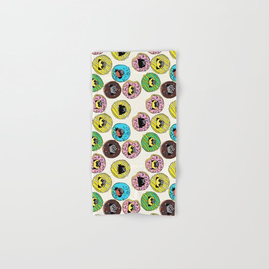 Pug Donuts Hand & Bath Towel