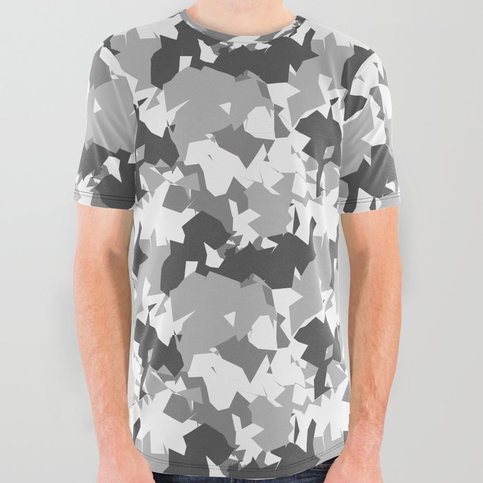Grey Army camouflage Pattern  All Over Graphic Tee