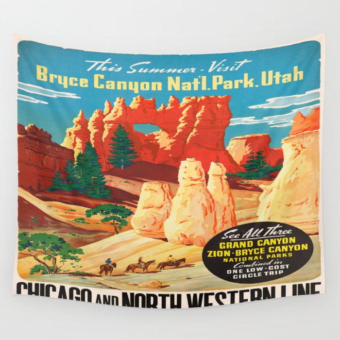 Vintage poster - Bryce Canyon Wall Tapestry