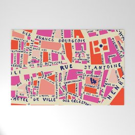 paris map pink Welcome Mat