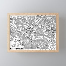Pittsburgh Street Map  Framed Mini Art Print