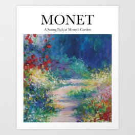 Monet - A sunny path at Monet's garden Art Print