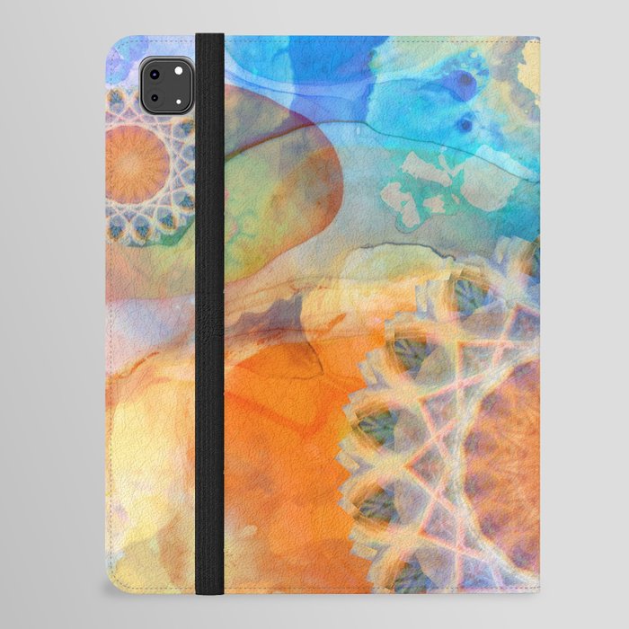 Three Bright Suns Abstract Colorful Art iPad Folio Case