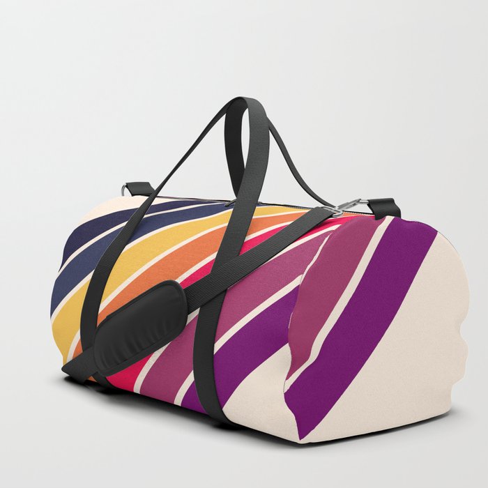 Totura - 70s Vintage Style Retro Summer Stripes Duffle Bag