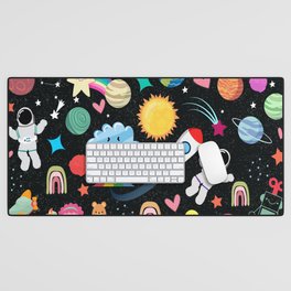 Astronaut and space pattern gift for kids Desk Mat