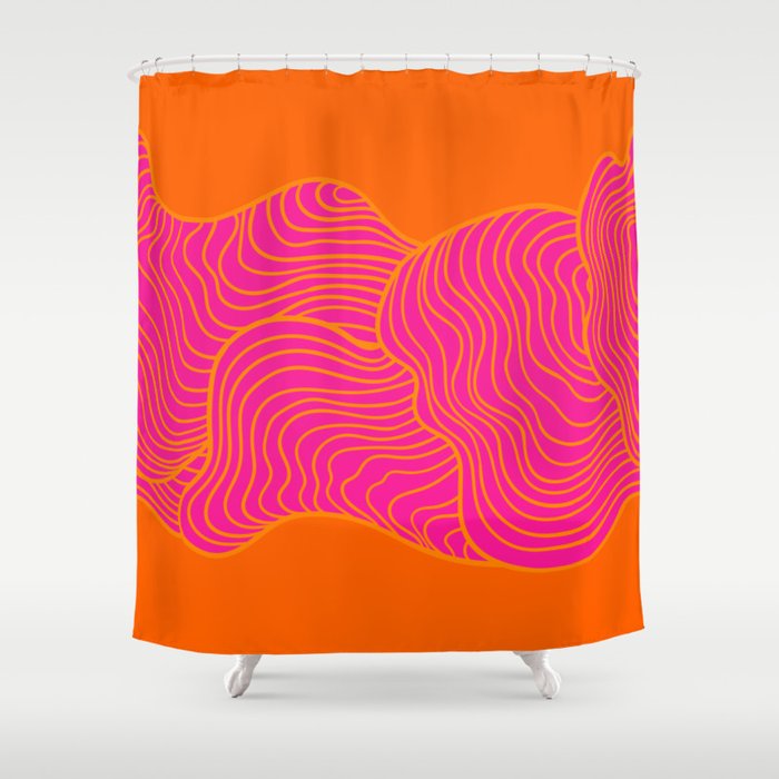 Tangerine and Pink  Shower Curtain