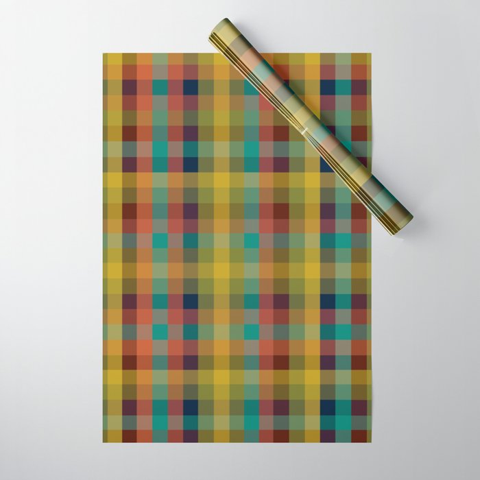 Mid Mod Retro Check Pattern Wrapping Paper