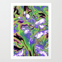 Taxonomy Iridescent Space Vaporwave Marble Abstract Background Art Print