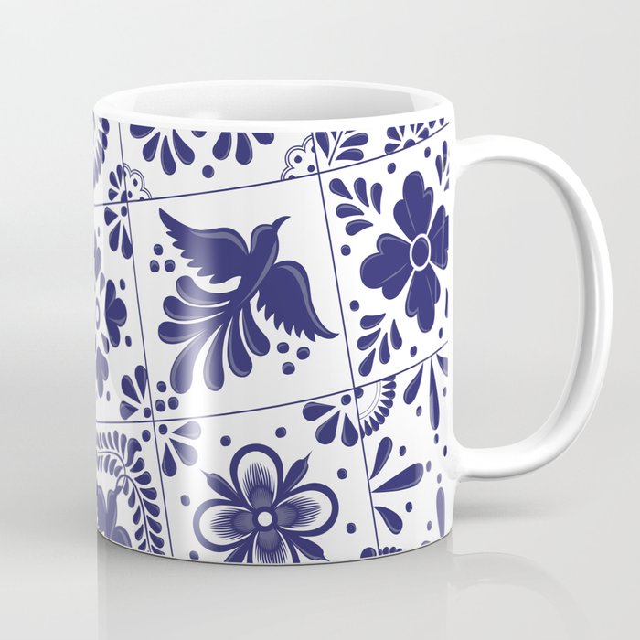 Mexican Talavera Blue Tiles Pattern by Akbaly Coffee Mug