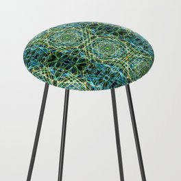 Liquid Light Series 75 ~ Colorful Abstract Fractal Pattern Counter Stool