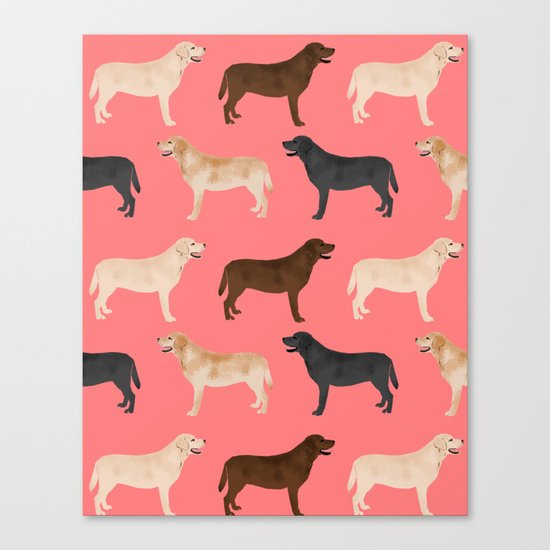 Labrador retriever coats of all colors dog breed pet portraits dogs pets unique pet themed gifts Canvas Print