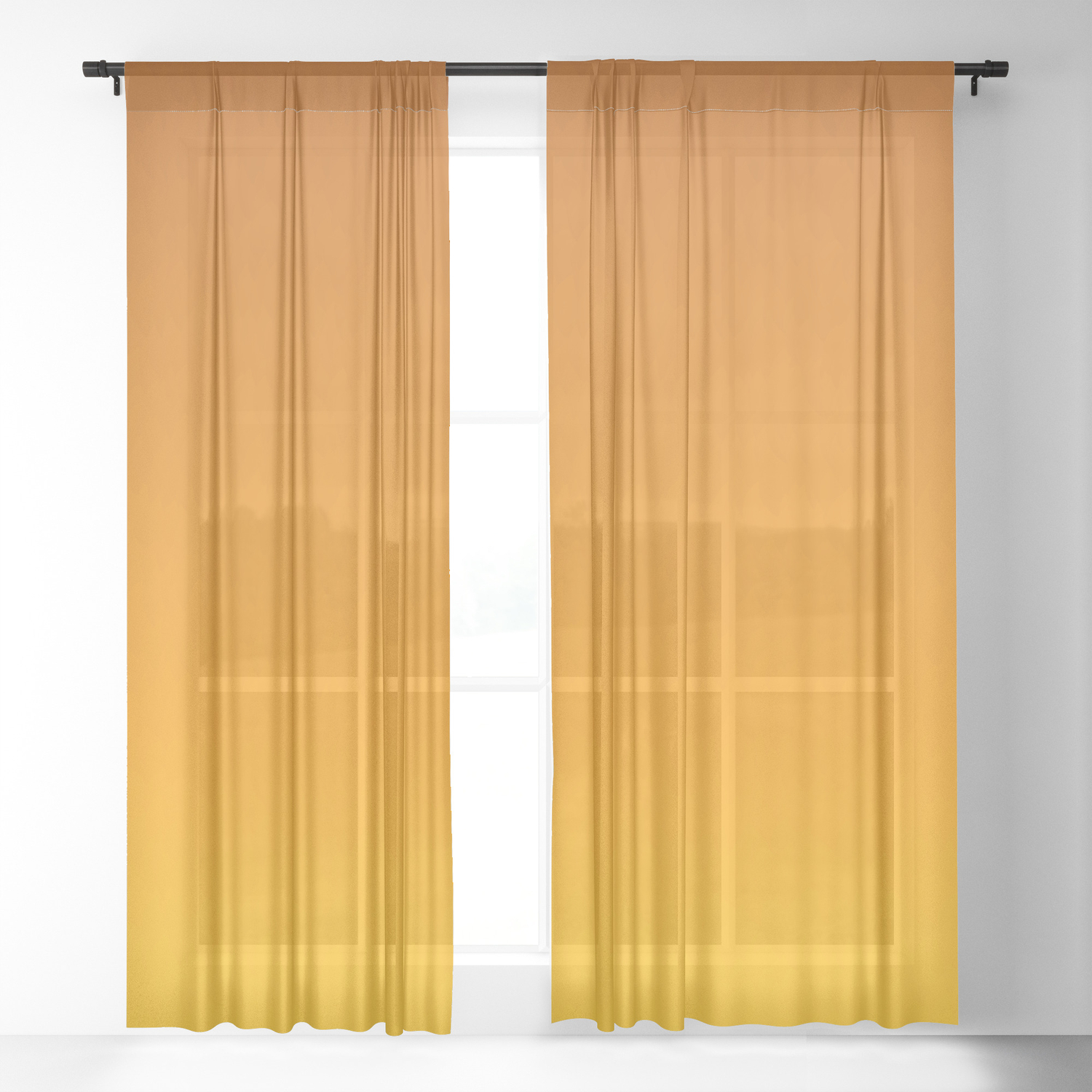 Honey Brown Orange Yellow Ombre Flames Sheer Curtain By Anjchang