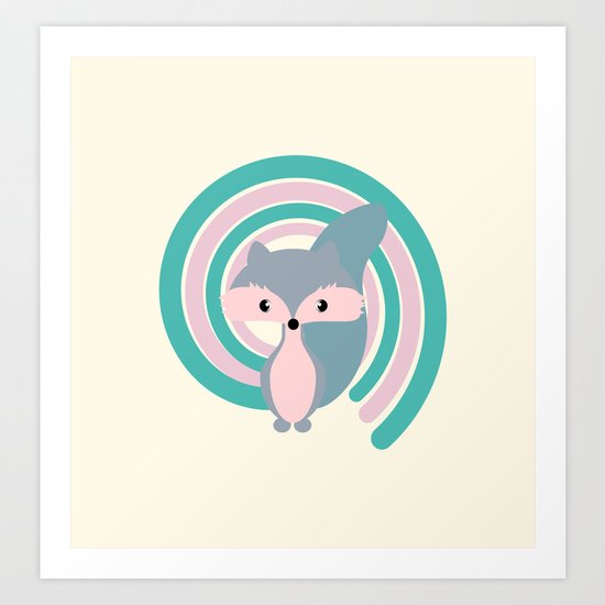 Silver fox Art Print