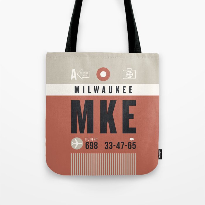 Luggage Tag A - MKE Milwaukee USA Tote Bag