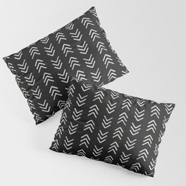Charcoal & soft white brushed arrow heads, textured background Pillow Sham