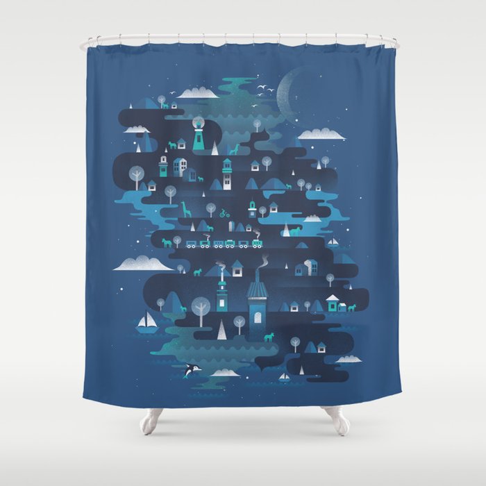Land of the Blue Mountains Shower Curtain