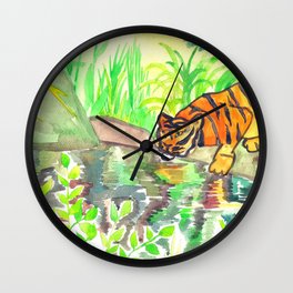 Tiger Reflections Wall Clock | Junglesafari, Catchatiger, Sumatrantiger, Tigerlover, Africantiger, Ilovetiger, Fearlesstiger, Bigtiger, Tigerforest, Amurtiger 