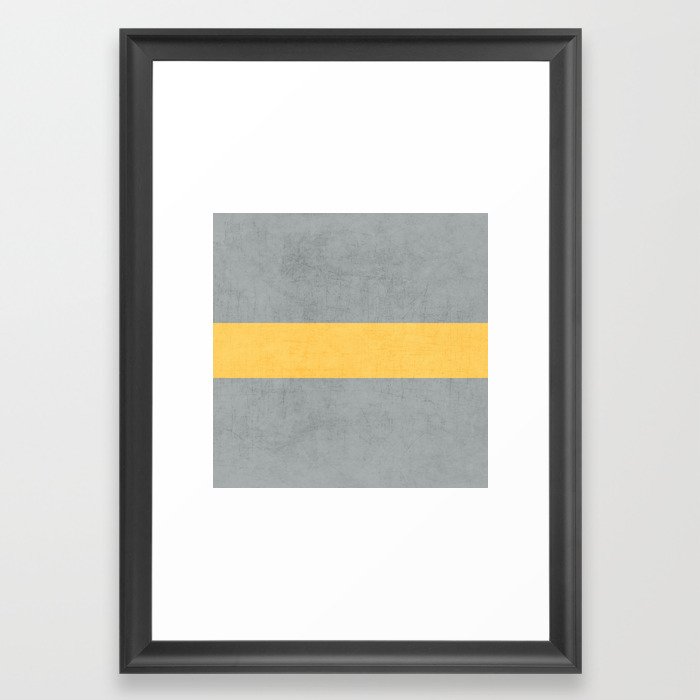 Gray And Yellow Classic Framed Art Print